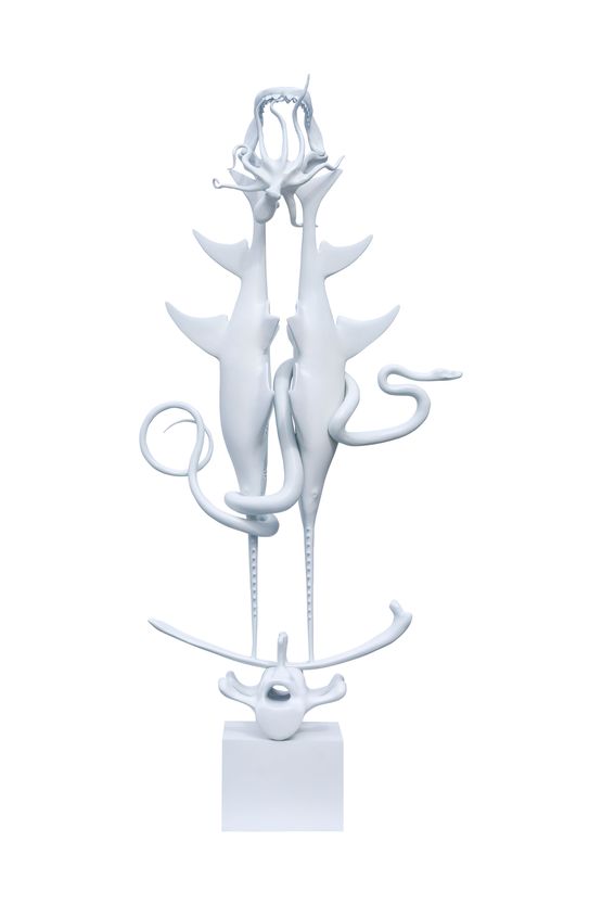 Octopus Skull Shark by Ashley Bickerton contemporary artwork Sculpture