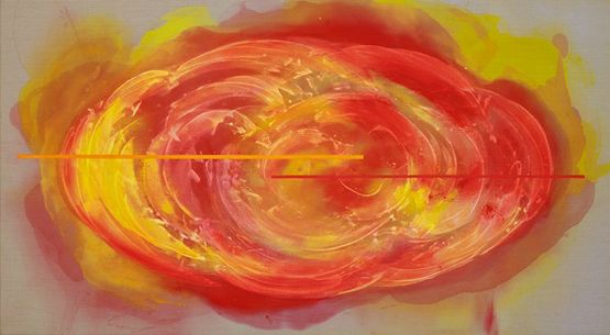 The Fire and te Rose Re-Visited by Gretchen Albrecht contemporary artwork Painting