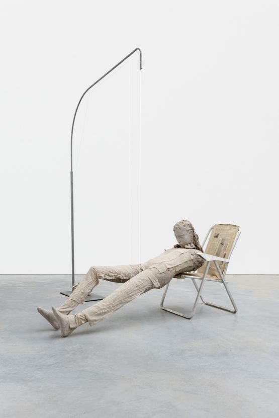 Figure with Thin White Rope by Mark Manders contemporary artwork Painting