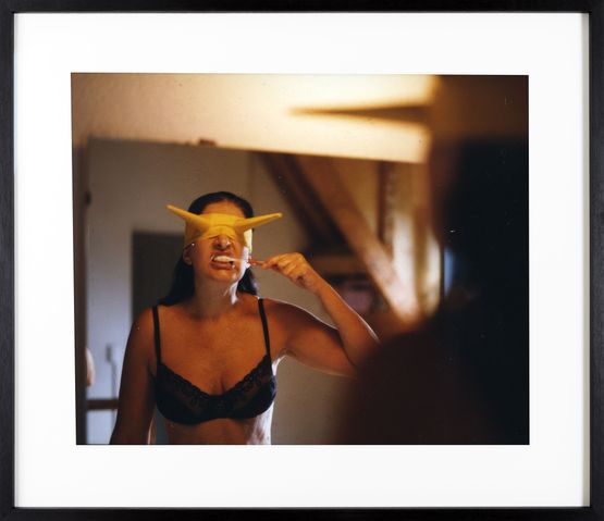Energy Mask Brushing by Marina Abramovic contemporary artwork Photography