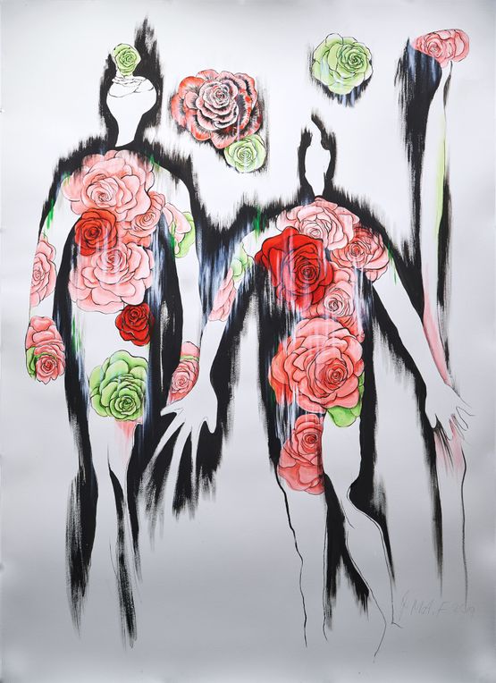 Charged Drawing. Crime Scene series by Jane Mcadam Freud contemporary artwork Painting