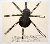 Spider Union Jack by Rose Wylie contemporary artwork drawing painting works on paper