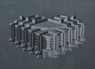Modernist Facades for New Nations Proposition 3 by Sahil Naik contemporary artwork Painting