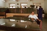Visitor Bombay Dyeing Office Bombay by Raghubir Singh contemporary artwork photography