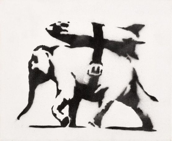 Heavy Weaponry by Banksy contemporary artwork Painting