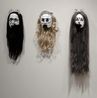 Masks from Priapus Agonistes by Mary Reid Kelley contemporary artwork Mixed Media