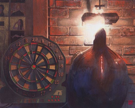 aquarium turtle  dartboard by Chisato Yamashita contemporary artwork Painting