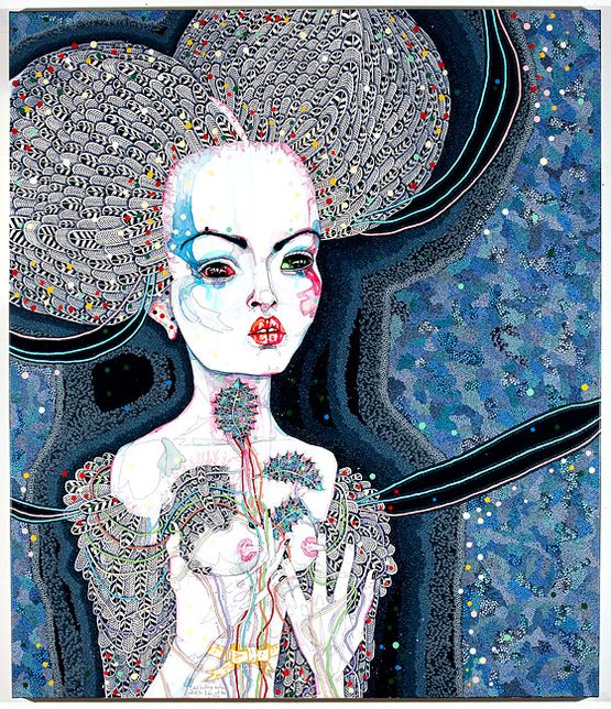 satellite fade-out 4 by Del Kathryn Barton contemporary artwork Painting