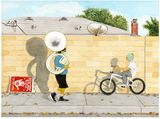 Suburban Scene Man with Tuba by Ed Templeton contemporary artwork painting