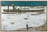 Frozen Estuary - Off Chatham 1895 Version Y by Billy Childish contemporary artwork painting works on paper drawing