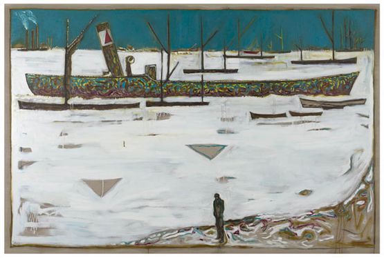 Frozen Estuary - Off Chatham 1895 Version Y by Billy Childish contemporary artwork Painting