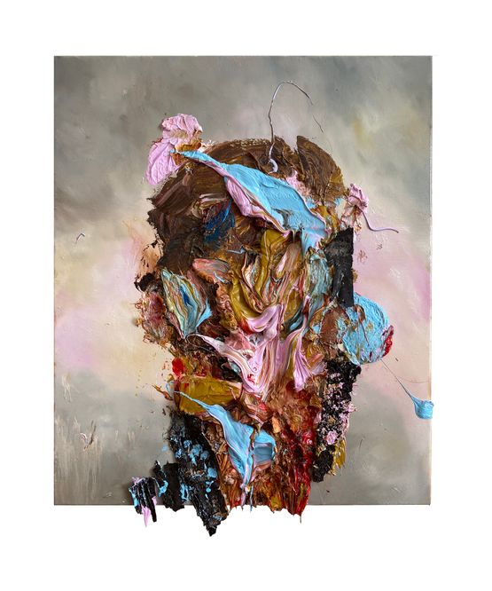 Head with Magenta and Cerulean 4 by Antony Micallef contemporary artwork Painting