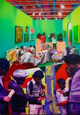 Dont Touch The Modern Art by Zico Albaiquni contemporary artwork painting works on paper
