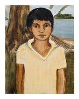 Boy in Yellow Shirt by Matthew Krishanu contemporary artwork painting works on paper