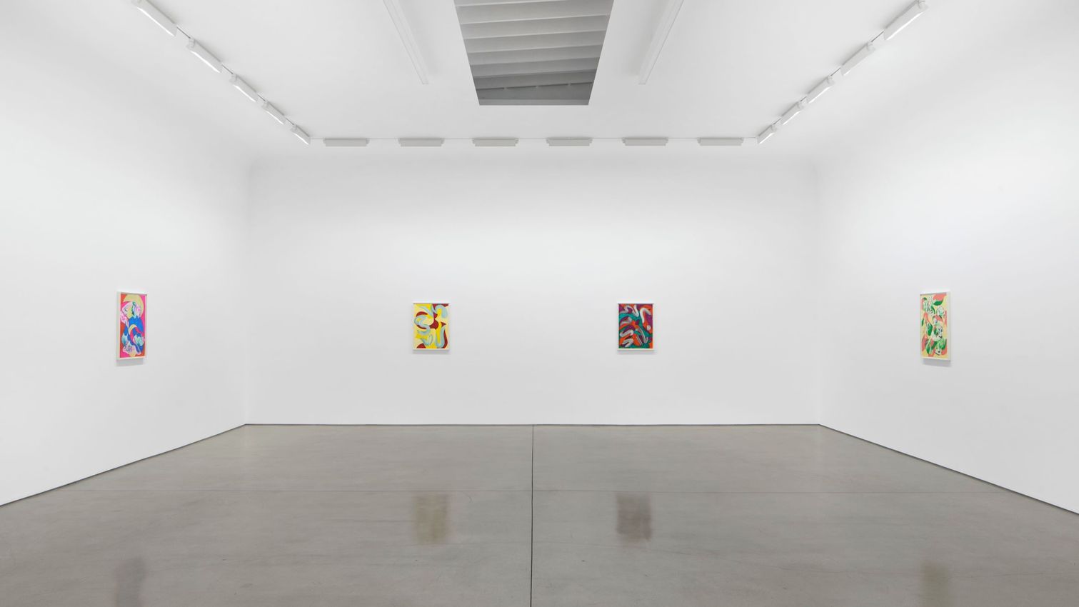 Installation view of Lesley Vance's Paintings, Watercolors, at David Kordansky Gallery