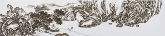 Imitating Old Man and Crane by Tang Yin Ming Dynasty by Chen Chun-Hao contemporary artwork Painting