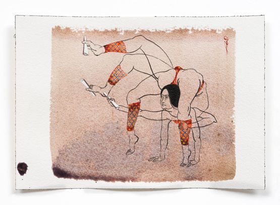 Antibody drawing 2 by Hayv Kahraman contemporary artwork Painting