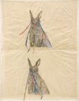 Everywhere double rabbit by Kiki Smith contemporary artwork works on paper