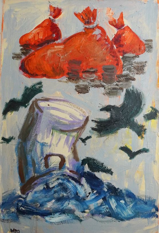 Manilascape 5 by Manuel Ocampo contemporary artwork Painting