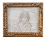 Isabelle Lecomte du Nouy avec le chien de lartiste au Cannet by Pierre Bonnard contemporary artwork drawing painting