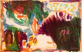 Petite flamme by Pierre Alechinsky contemporary artwork painting works on paper