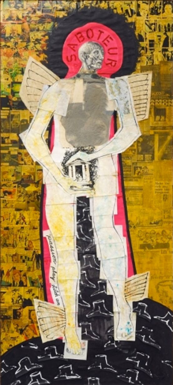 Hanging by a thread by Jim Allen contemporary artwork Mixed Media