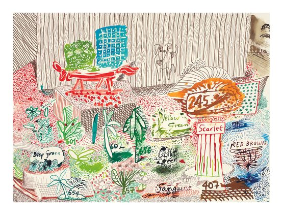 Ink Test 19th to 21st March by David Hockney contemporary artwork Works on Paper