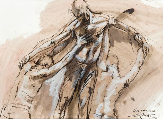 Etude pour Genet by Ernest Pignon-Ernest contemporary artwork Works on Paper