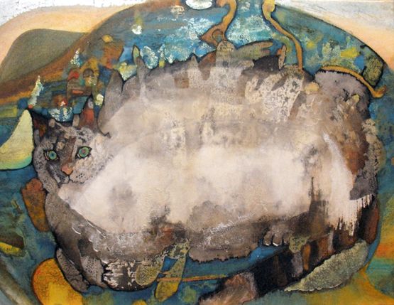 Michi Neko by Hanako Kunishi contemporary artwork Painting
