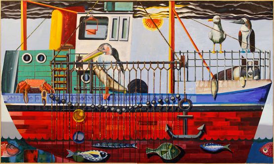 Grote vissersboot by Kristof Santy contemporary artwork Painting