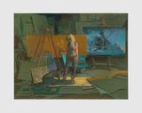Night Classes in Color Theory Lesson One Green IV by Lisa Yuskavage contemporary artwork works on paper