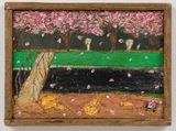 Cherry blossoms on the riverbank by Masao Nakahara contemporary artwork painting
