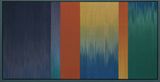 Indigo Orange Stripe Diptych by Ptolemy Mann contemporary artwork textile