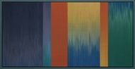 Indigo Orange Stripe Diptych by Ptolemy Mann contemporary artwork Textile