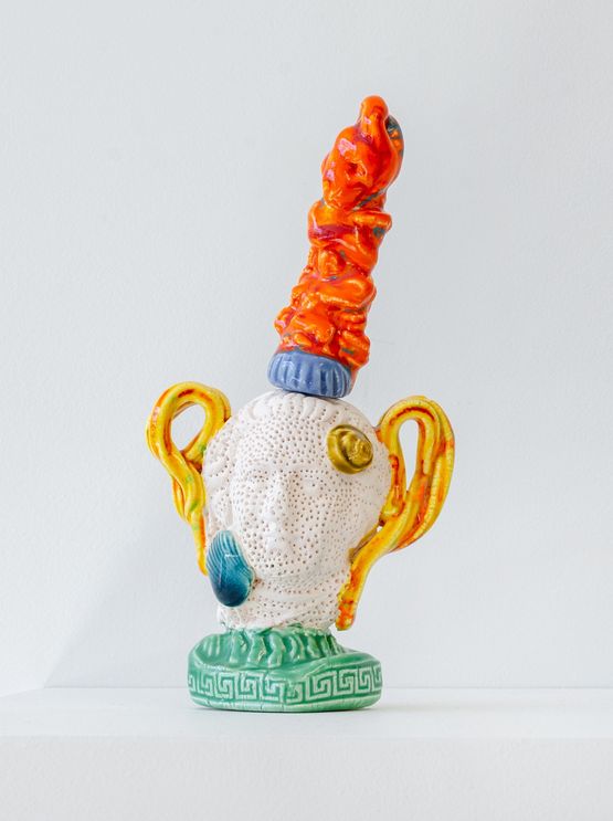 Mozart wth Butter chicken tumour stopper by Glenn Barkley contemporary artwork Sculpture