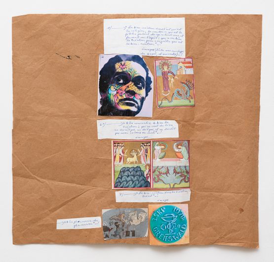 LAbecedaire de Georges Adeagbo la civilisation parlant et faisant voir la culture.. Le Dieu-createur by Georges Adeagbo contemporary artwork Works on Paper