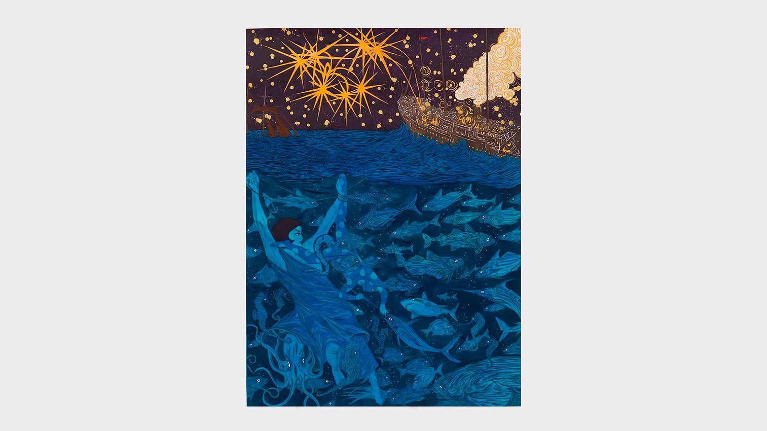 Marcel Dzama’s Celestial Paintings at David Zwirner