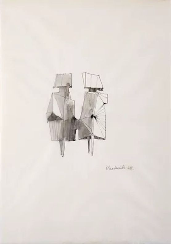 Two Watchers by Lynn Chadwick contemporary artwork Works on Paper