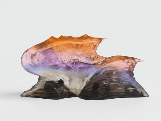 The Dancing Bat the one who circles loops and pivots through the roost not for display but for calibration - stirring stagnant pockets of air redistributing warmth from clustered bodies scatteri... by Marguerite Humeau contemporary artwork Sculpture
