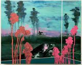 Veduta Van Gogh Summer Evening by Whitney Bedford contemporary artwork painting works on paper drawing