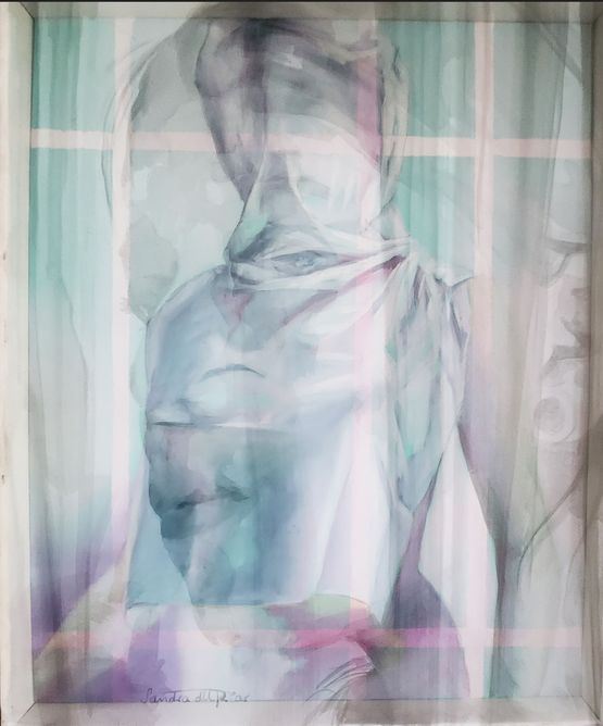 Tecuichpo s premonition by Sandra Del Pilar contemporary artwork Painting