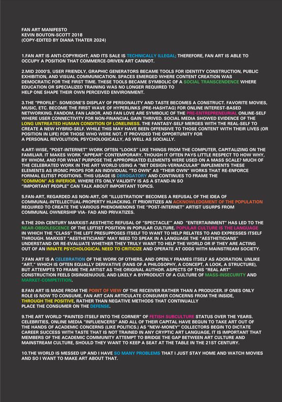 Fan Art Manifesto by Kevin Bouton-Scott contemporary artwork Print