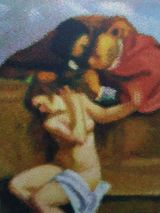 After Artemisia Gentileschi Susanna and the elders by Roldan Manok Ventura contemporary artwork painting