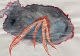 From the Dead Reckoning to Her Folds series by Iz Oztat contemporary artwork painting works on paper