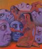 Hanging with a Pile of Men by Shanee Roe contemporary artwork Painting