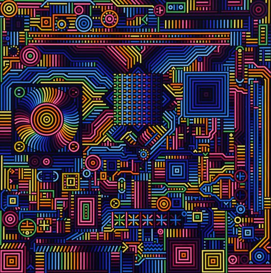 Matrix_2007 Intel_Little_Valley_2_D201GLY2_F by Lu Xinjian contemporary artwork Painting