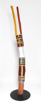Tutuni Pukumani Pole by Pedro Wonaeamirri contemporary artwork sculpture