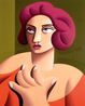 Mujer con la mano en el pecho by Juan De La Rica contemporary artwork Painting