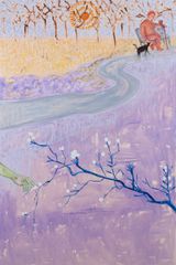 The bougainvillea tree and summer sun by Sohrab Hura contemporary artwork painting