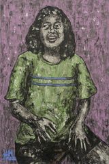 When he is abundantly happy by Johanna Helmuth contemporary artwork painting works on paper